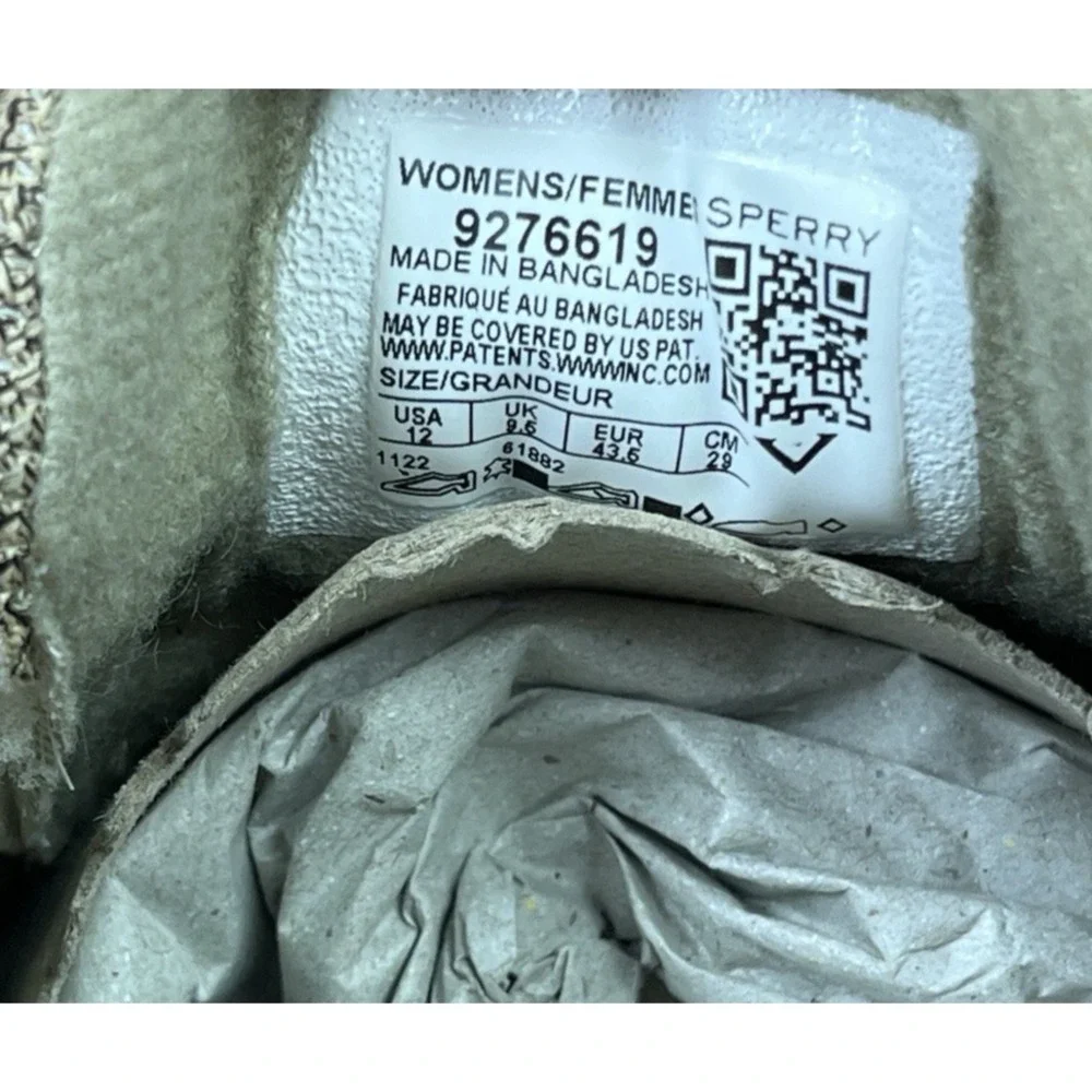Sperry Women's Bluefish 2 Eye Leather Boat Shoes Linen/Oat Size 12 NEW